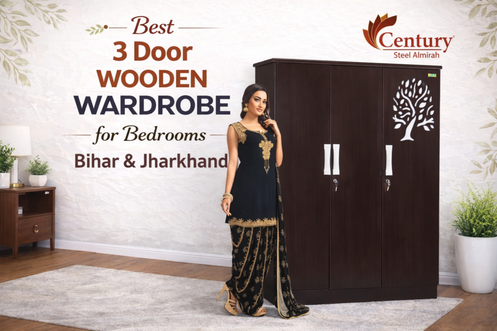 3 door wardrobe design for modern bedroom